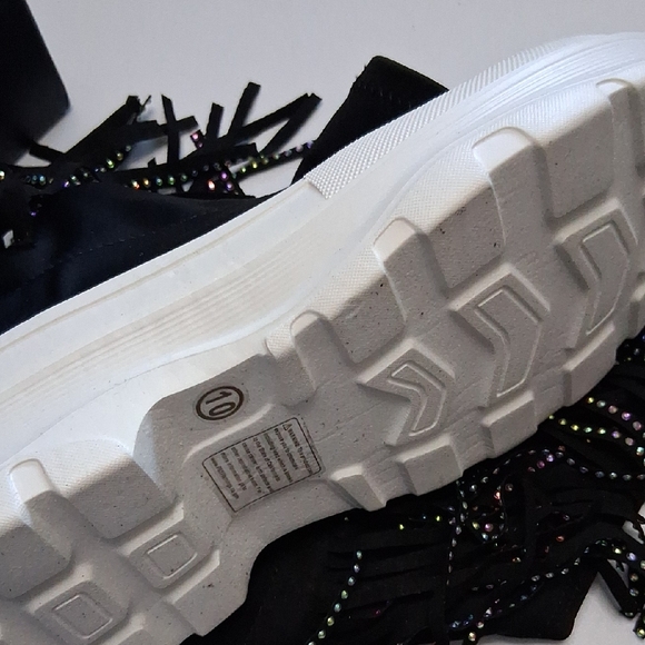 Cape Robbin Black Over the Knee Boots with Rhinestone Fringe - Picture 4 of 8